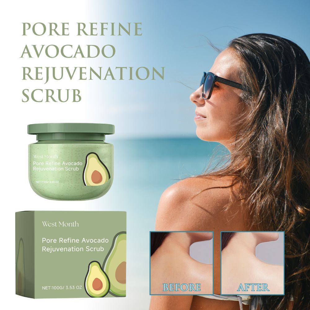 West&Month Avocado Ice Cream Scrub Full Body Cleansing Exfoliating Dead Skin Shower Resurfacing Body Scrub Moisturising Firming Body