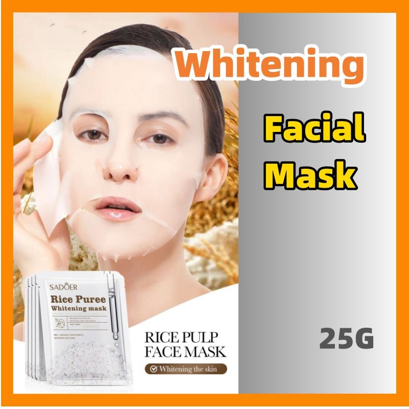 SADOER Whitening facial mask Plant facial mask 25g CRRSHOP Camellia flower Chamomile Calendula Rice Rose Rose Green tea Aloe Vera Beauty Care， Facial Care