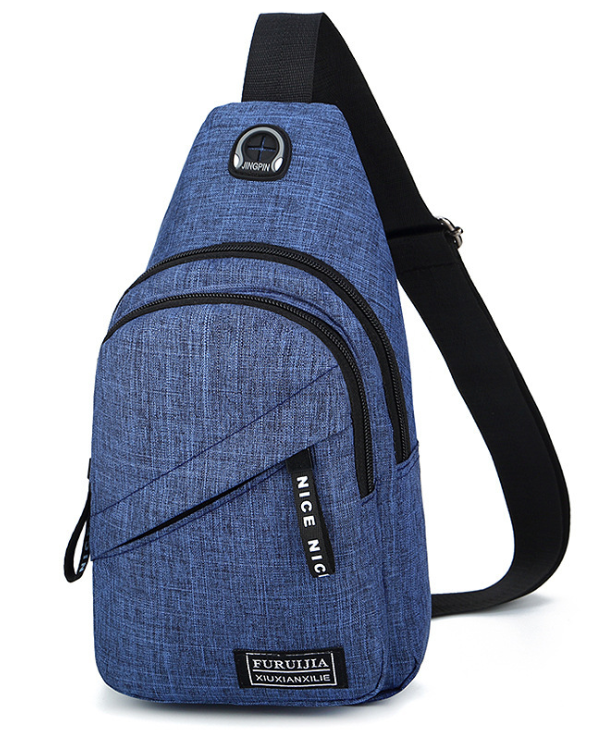 New chest bag men's bag Korean version of the shoulder diagonal bag luminous Oxford cloth bag outdoor leisure USB port