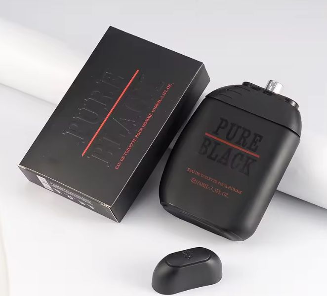 PURE BLACK 100ml Men's Eau de Parfum 100ml Lasting Woody Leather Tobacco Notes Perfume