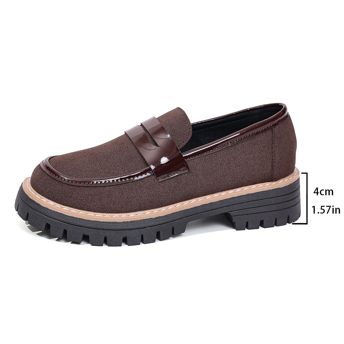 British wind small leather shoes female spring and autumn 2025 new fashion all kinds of retro match color casual thick heel platform single shoes