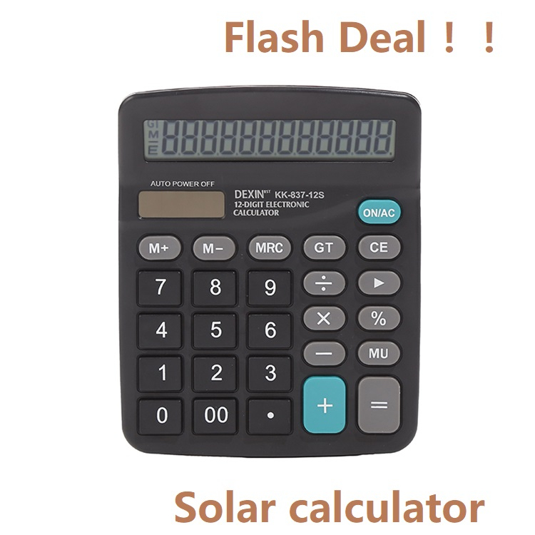 Professional Scientific Calculator LCD Display 12-Digit Solar Office Desktop Calculator Electronic Calculator Multifunction Office Tool