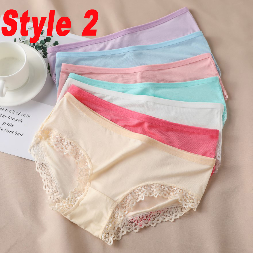 1/11Pcs/set Ladies Underwear Knickers Women's low waist lace Lingerie Solid Color Briefs Panties for 50-63kg
