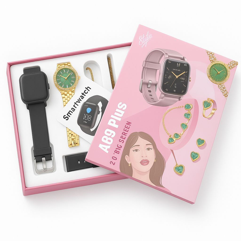 2024 Smartwatch A89plus 6 in 1 Suit Ladies Necklace Earrings Bracelet Ring Smartwatches Luxury Jewelry Set for Women