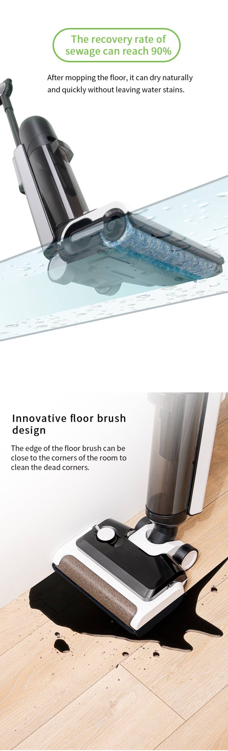 CF-X2101A Floor Cleaner Machine & Lightweight Carpet Shampooer, Portable Upholstery Spot Cleaner with Heated Wash, Power Dry, LED Display, and Odor-Eliminating Cleaning Formula