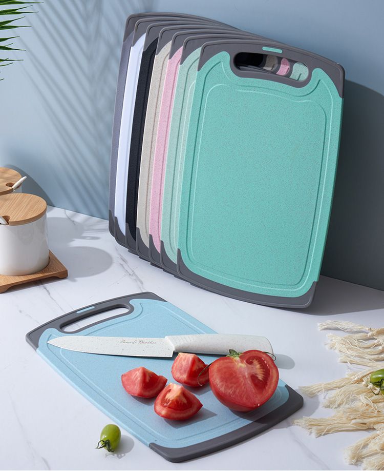 Wheat straw cutting board Plastic cutting board non-slip kitchen cutting food fruit wrap adhesive double-sided small cutting board 9019