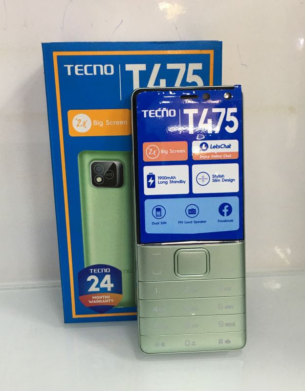 Tecno T475 Dual Sim - 0.08MP Front, 0.08MP Back Camera - Flash Light - 1900mAh Strong long lasting standby Battery - FM radio, Facebook, Bluetooth - MT6260A 360MHz - 64mb ROM+ 64mb RAM expandable SD card support
