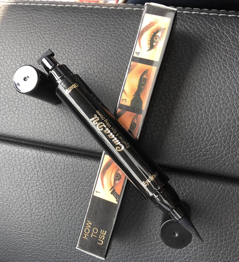 CmaaDu 2 In 1 Liquid Eyeliner Stamp Pen Eye Liner Pencil Waterproof Long-lasting Eye Makeup