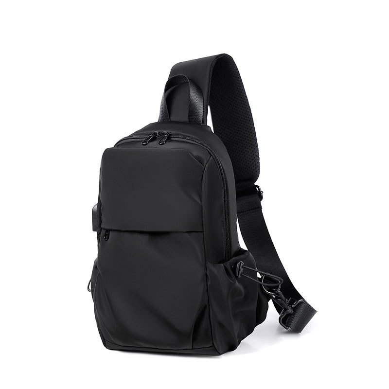 136 Men's Fashion Casual Versatile Polyester Gray Multifunctional Chest Bag Shoulder Cross-body Bag