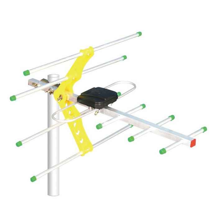 AUNONT European and American outdoor TV antenna, five-unit Yagi antenna with reflection network, high-definition digital TV program reception, free 13-meter wire