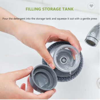 Hydraulic brush pot brush cleaning ball hand pressure type does not drop the wire does not hurt the pot automatic liquid addition household brush steel wire ball