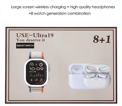  Smartwatch Case U19 Companion Music Control Heart Rate Touch Screen Smartwatch Headset 8+1