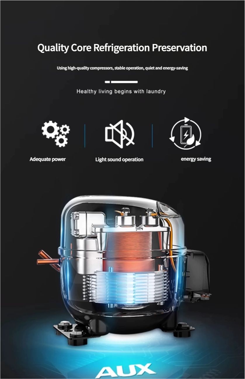 AUX first level energy-saving small refrigerator for home use, small office rental, refrigeration, freezing, antibacterial, low-noise refrigerator