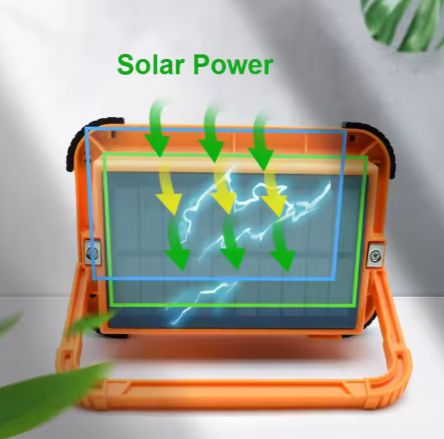 Outdoor Waterproof Power Bank Magnetic Base Rechargeable Solar Emergency Light Portable LED Solar Flood Light