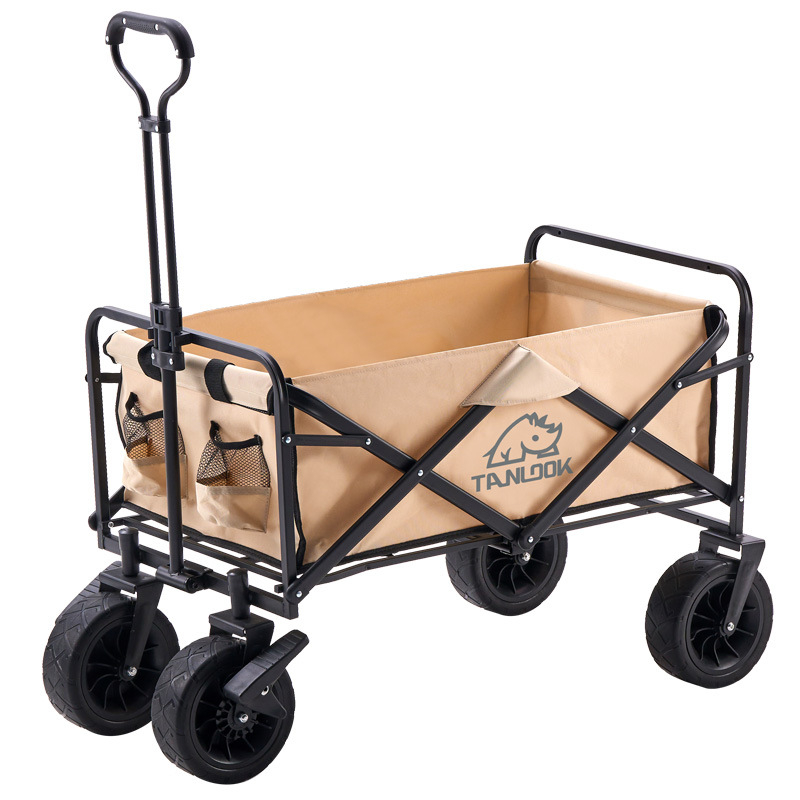Outdoor Picnic Beach Camping Wagon Camping Cart Trolley Garden Trail Foldable Collapsible Folding Cart