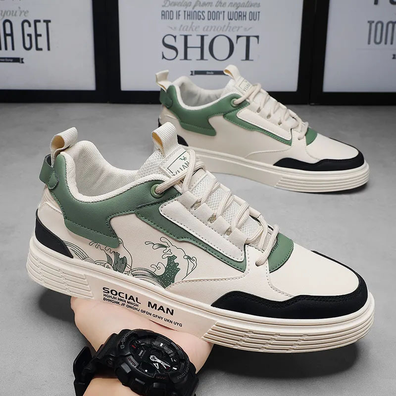 D-015 Men's Spring New Casual Fashion Sports Flat Shoes Low-Top Lace-Up Hiking Shoes