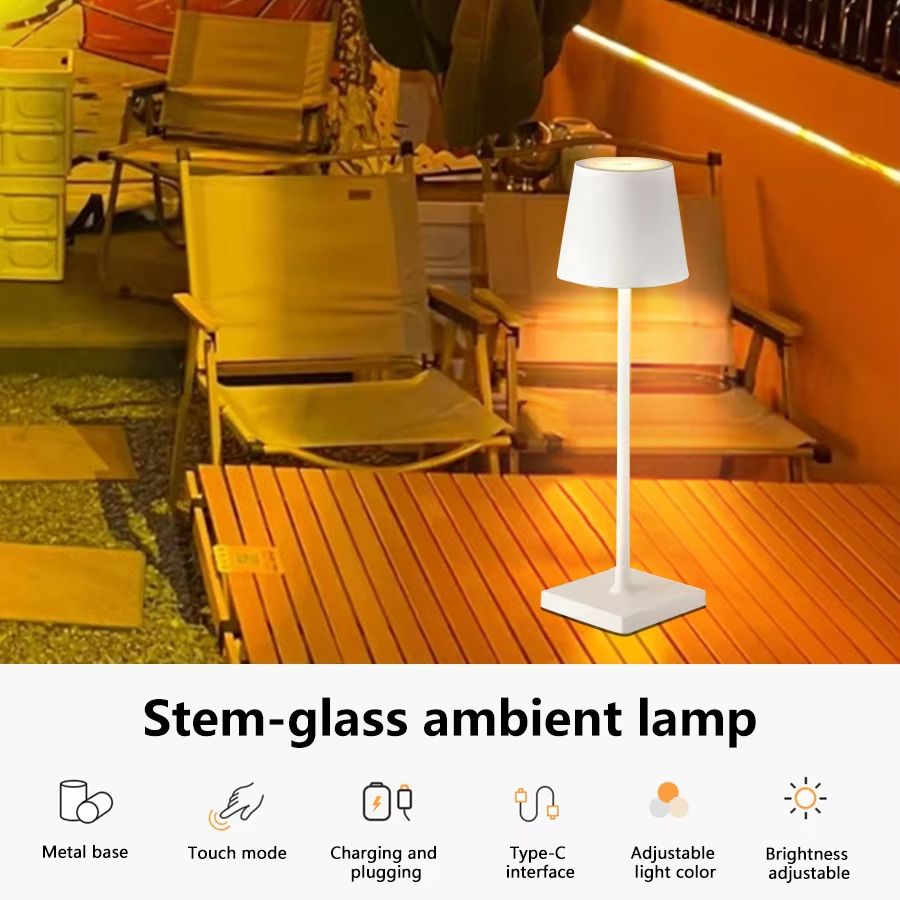 Wireless Led Table Lamp Rechargeable Dimmable Night Light USB Mood Light for Bedroom Reading Office Bar Outdoor Cafe Ambient