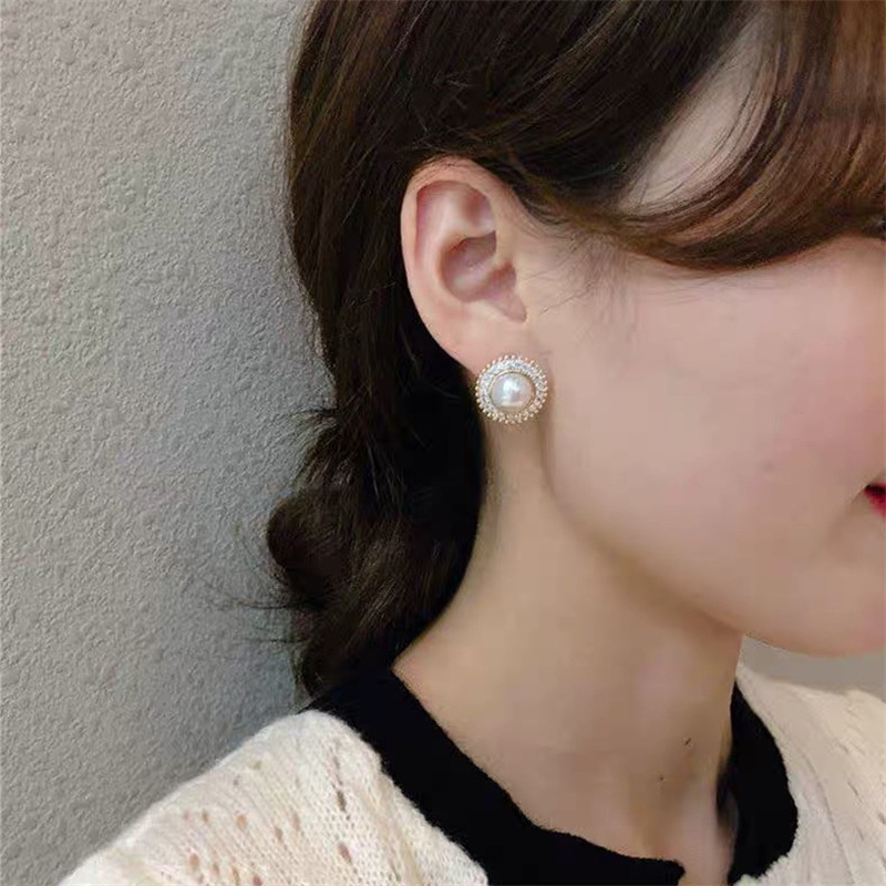 E245 women's jewelry pearl earrings simple design girls jewelry wedding earrings