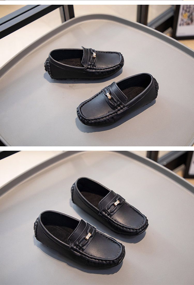 Loafer Kid Children's Loafers New Small Leather Shoes Fashion Shoes for Boys Girls Knitted Breathable Lightweight Loafers