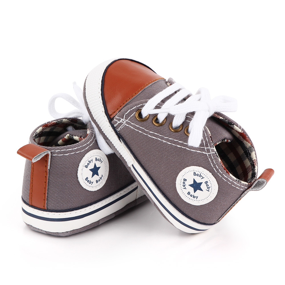 Baby Canvas Classic Sports Sneakers Newborn Baby Boys Girls Print Star First Walkers Shoes Infant Toddler Anti-slip 