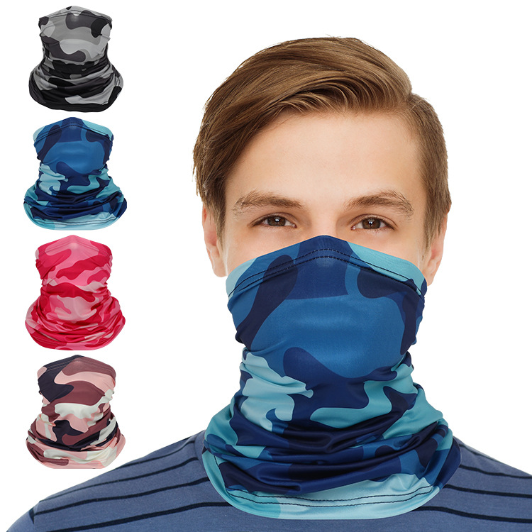 Outdoor Multifunctional Headwear Men's and Women's Summer Sports Antiperspirant Ice Silk Camo Face Scarf