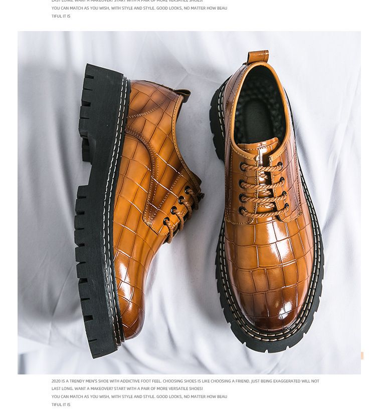 New men's thick-soled height-increasing club fashion shoes for Spring and Autumn 2025 cross-border large-sized men