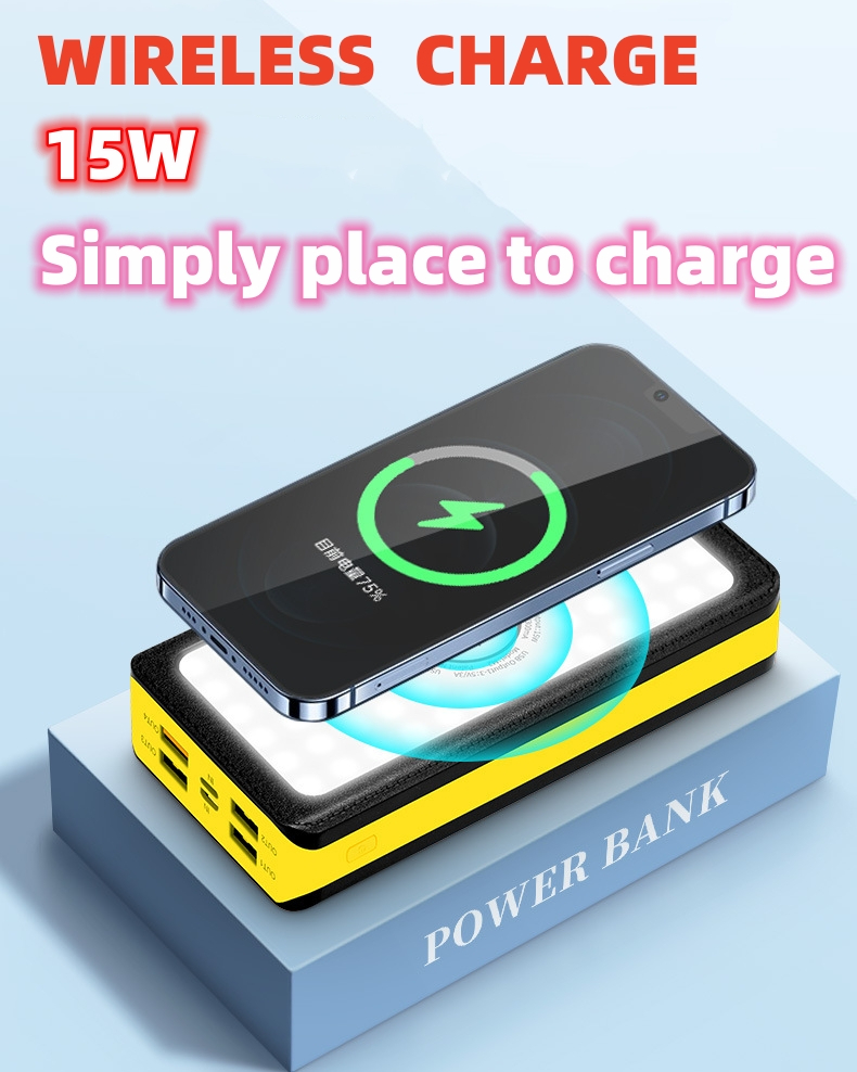 Solar wireless charging bank CRRshop free shipping hot sale new trend New PD Fast Charging 22.5W Power Bank 30000 mA Solar Wireless Mobile Power Supply Solar Energy popular portable battery