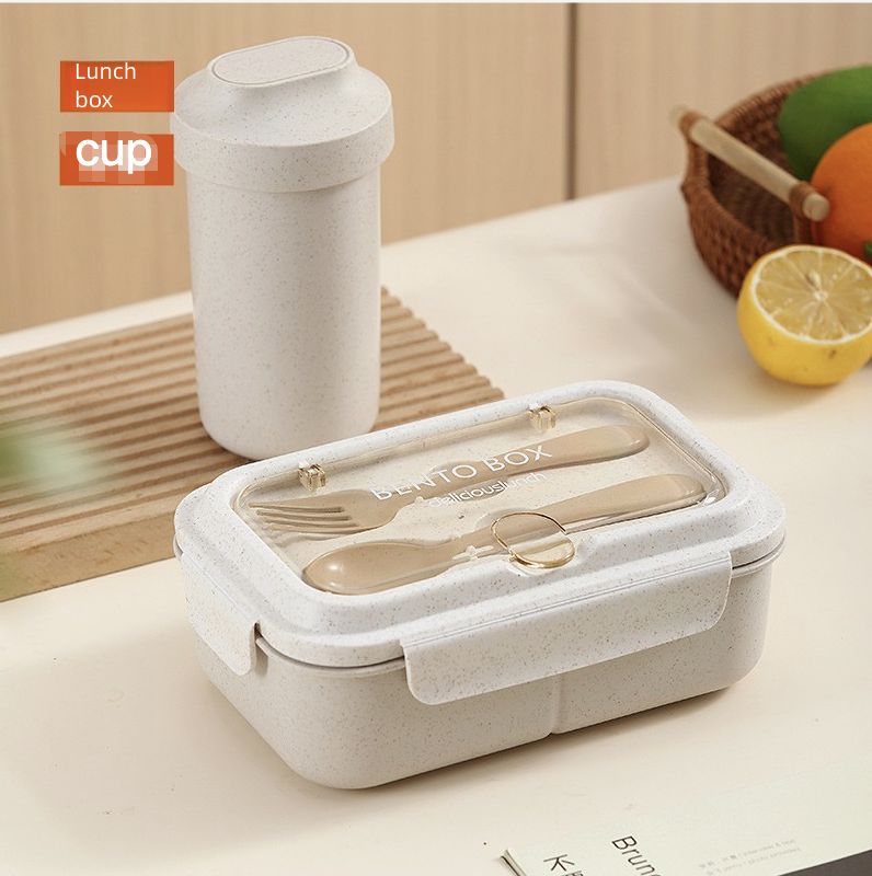 Lunch Box for Office Workers Lunch Box for Girls Light Food Weight Loss Separated Lunch Box for Students Kitchen Dining Storage Travel To-Go Food ContainersLunch box+water cup