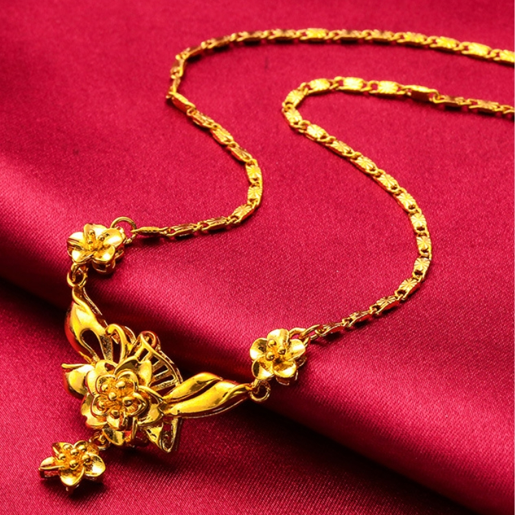 Gold necklace female jewelry Multi layered flowers CRRSHOP women lover fashion trend Christmas gift