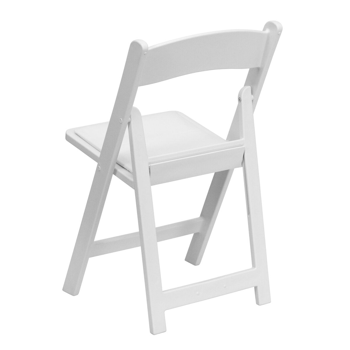 Indoor/Outdoor Lightweight Wood Folding Chair with Vinyl Padded Seat