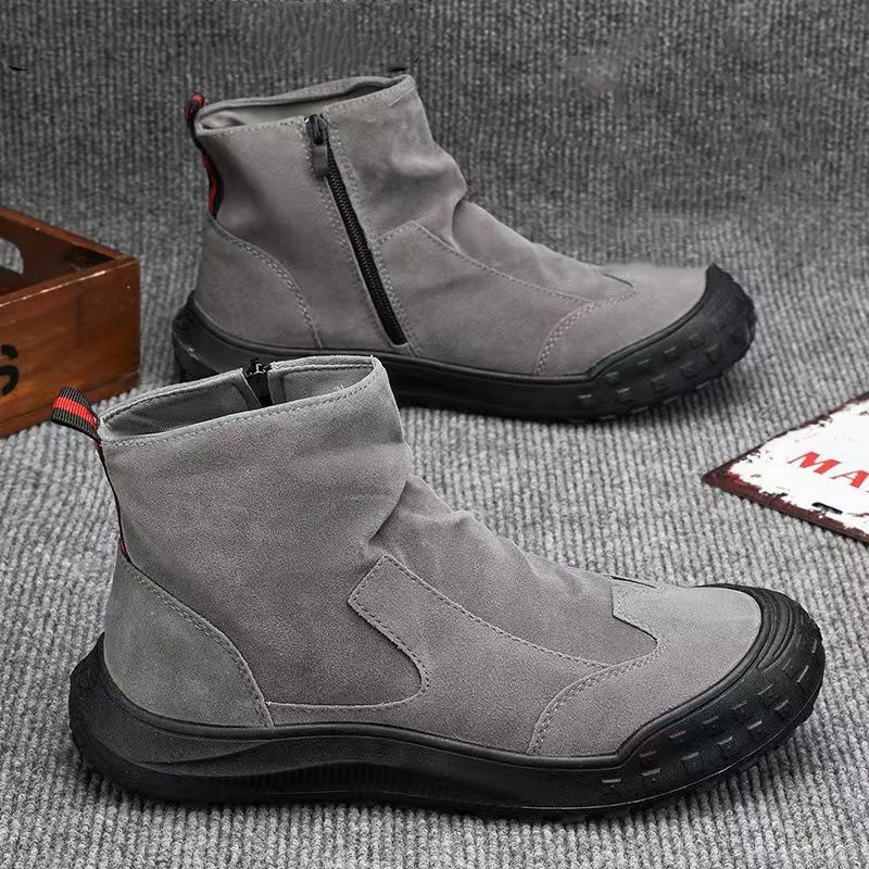 Men's High Top Martin Boots - Breathable Work Boots with Anti-Slip Sole for Fashion & Safety