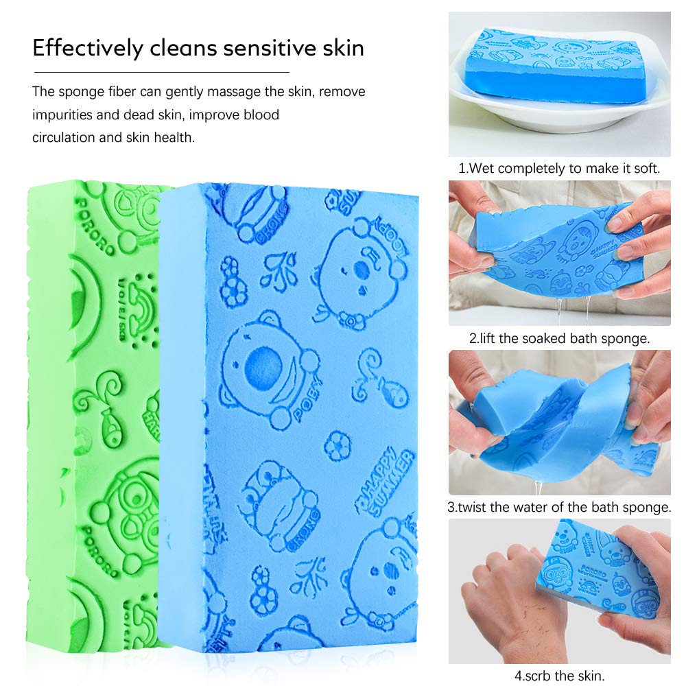 Ultra Soft Exfoliating Sponge Shower Brush, Moisturizer and Exfoliating Body Sponge for Shower, Spa Cellulite Massager Dead Skin Sponge Remover for Body