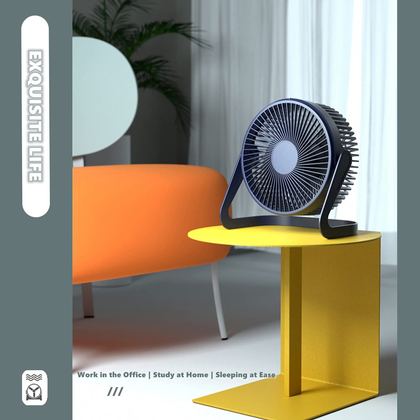 USB Fan 5 Inch Mini USB Desk Table Fan Personal Portable Desktop Cooling Fan Powered by USB PC Netbook for Camping Home Office Outdoor Travel, Strong Wind