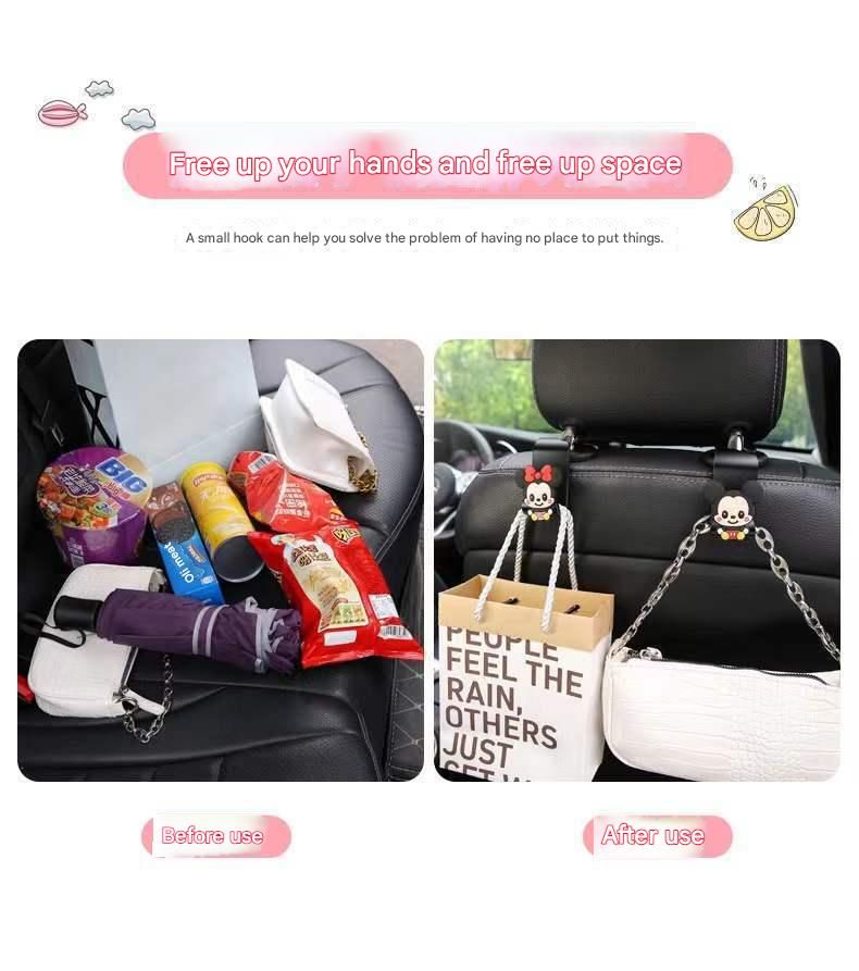 Creative cartoon cute hook, car seat multifunctional small hook, car decorative seat hook(1pcs)