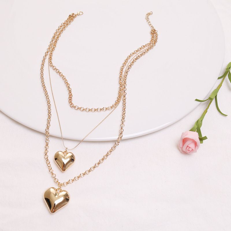 Love Multi layer Necklace Valentine's Day free shipping CRRSHOP gold necklace， three-layer necklace lovers Holiday gifts