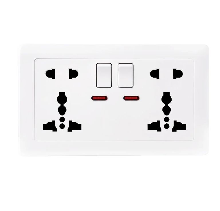 Manufacturer's Direct Sales  Electrical double Switch Socket Two Way Wall Socket Kitchen Wall Power Socket