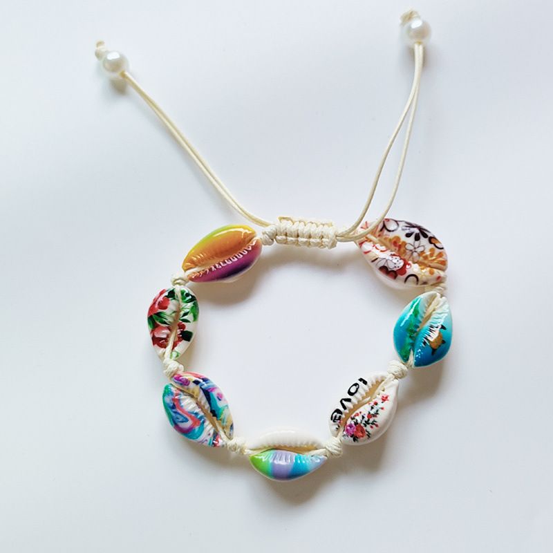 Bohemian Shell Bracelet Starfish Turtle Handmade Braided Anklet Gift