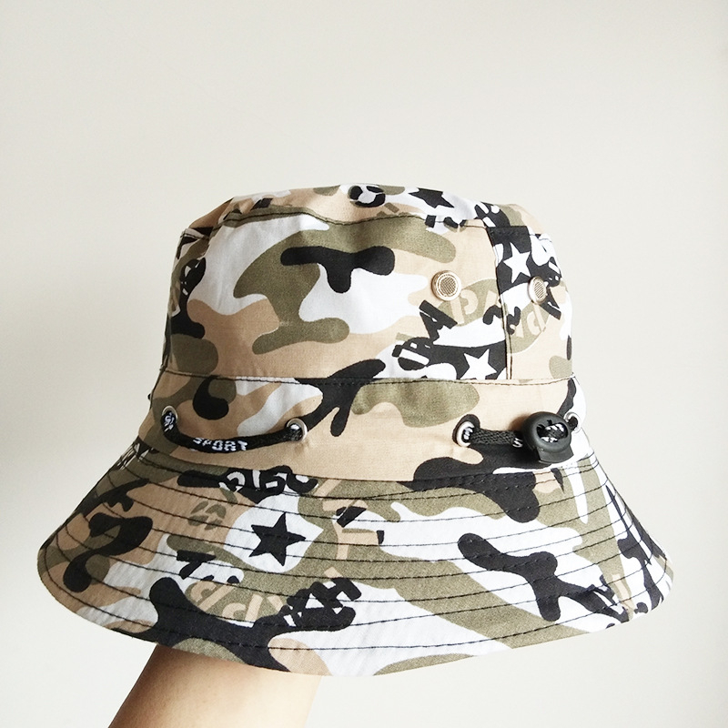 Fisherman's hat Spring and summer camouflage hat Sunscreen hat Tourism fishing hat Outdoor climbing basin hat