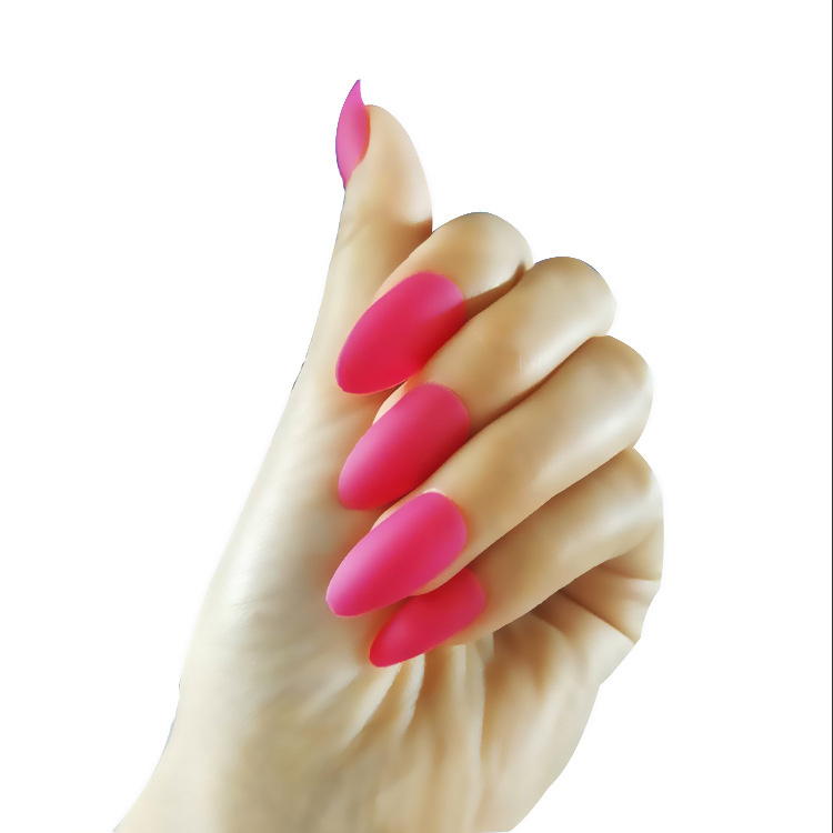 Fake Nails Matte Red And Blue Acrylic Frosted Ballerina Acrylic For Nails For Women