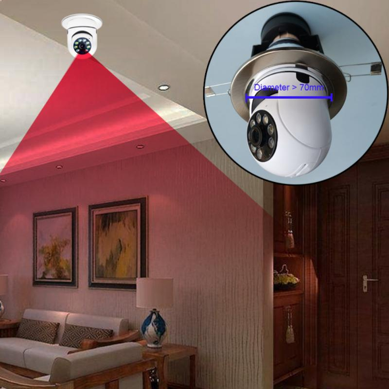 Wireless Wifi Bulb Mini Camera Full HD 1080P 360 Degree Auto Rotate ip Cam Smart Home Security Remote View Panoramic Camcorders