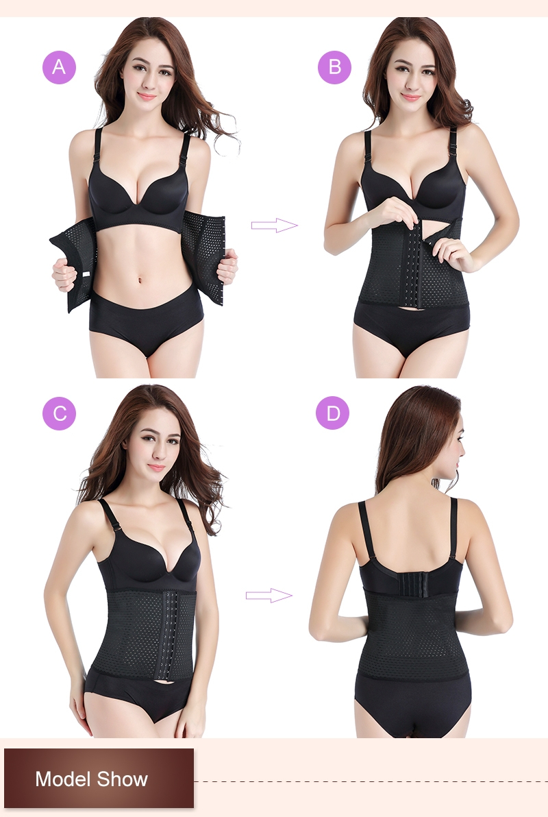 Waist Trainer Slimming Belt Slim Body Shaper Corset Trimmer Sport Gym Fat Burner Elastic Shapewear Black
