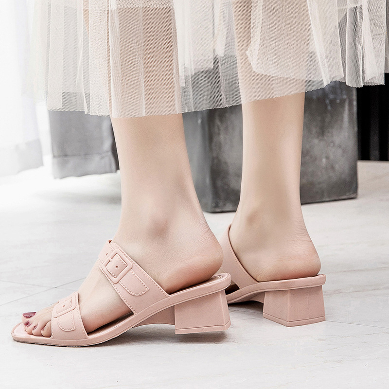 women's closed-toe heels, casual waterproof sandals, elegant girl slippers