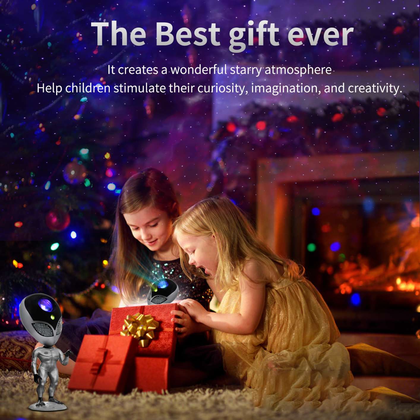 Alien star light dream aurora nebula bedroom projection light children's voice interactive smart atmosphere night light