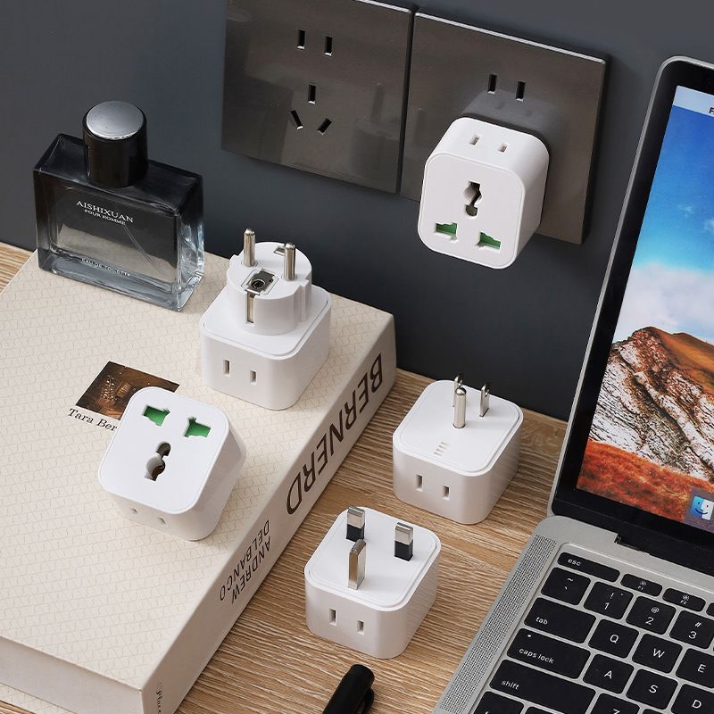 International Travel Power Adapter, 2-Pin to 3-Pin Socket Converter, Universal UK US EU Compatible Power Plug Adapter for Worldwide Travel and Home Use
