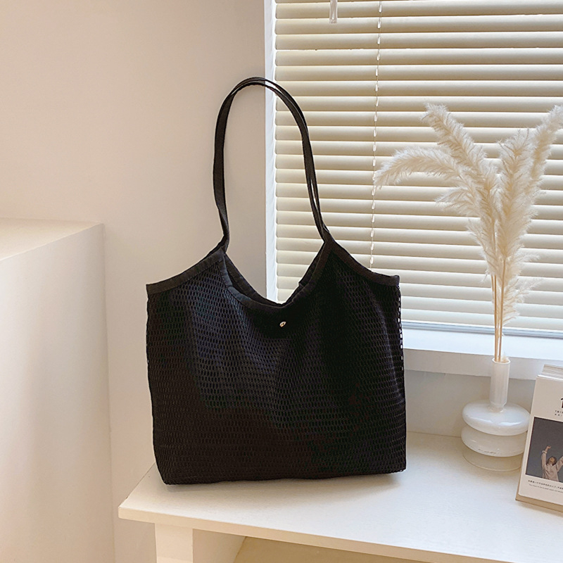 369-37026 Casual Versatile Shoulder Bag Large Capacity Simple Shopping Bag Women's Fashion Solid Color Handbag