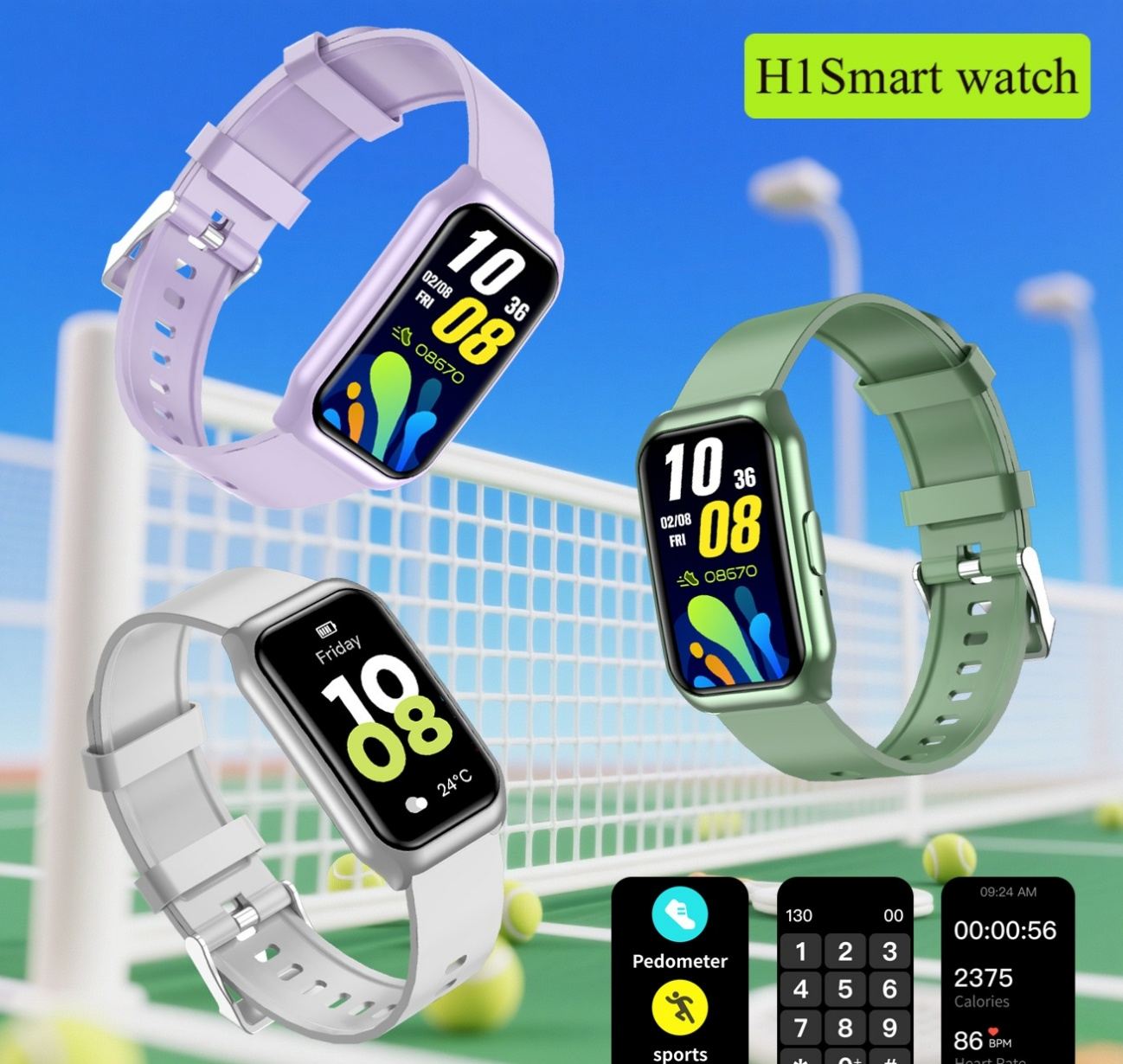 Smart Bracelet, Heart Rate Sleep Monitoring Sports Pedometer with Bluetooth Call, Step Reminder, Fitness Tracker for Daily & Sports Use, Suitable for Men & Women