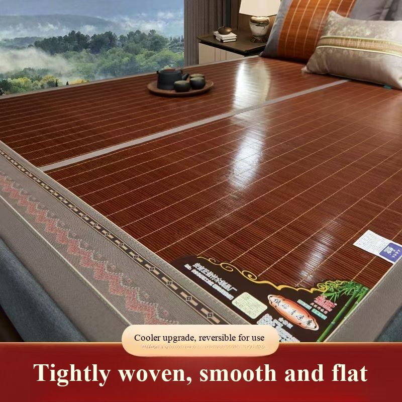 Bamboo Cooling Mat Foldable Double-Sided Dual-Use Jinxiu Pattern Summer Mat for Home & Student Dorm Single Size