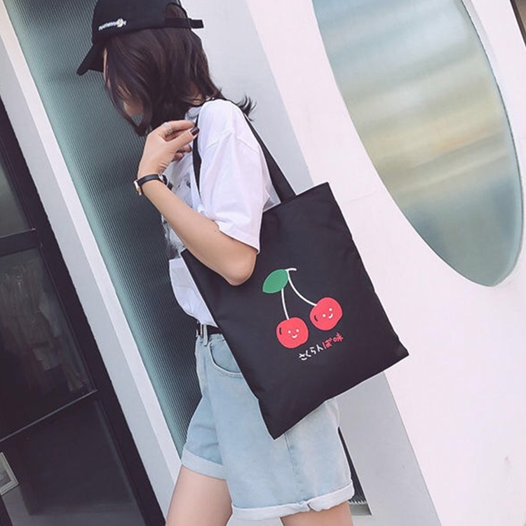 Bags Woman Literary Ladies Printed Shoulder Canvas Bag Large Capacity Shopping Bag Waterproof Girl School Bag