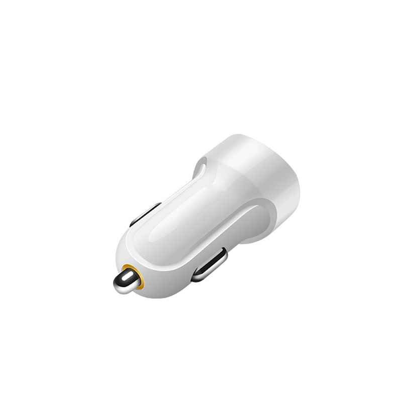 Universal Car Charger Double USB Ports for Mobile Phone White 1Pcs/Box