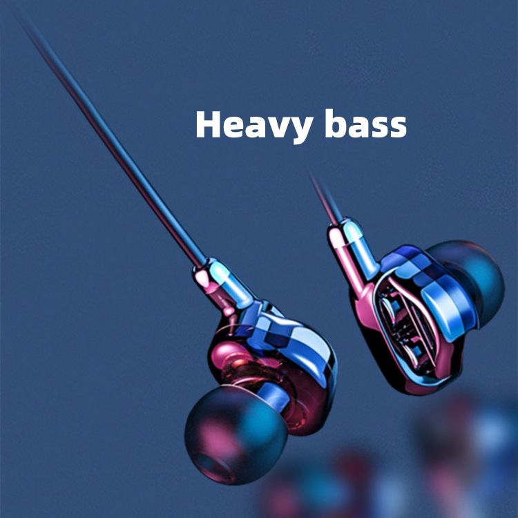 Wired Headset Earphones Quad core deep bass in ear wired headphones With microphone Adjustable tone CRRSHOP High sound quality mobile earphones digital audio video earphones